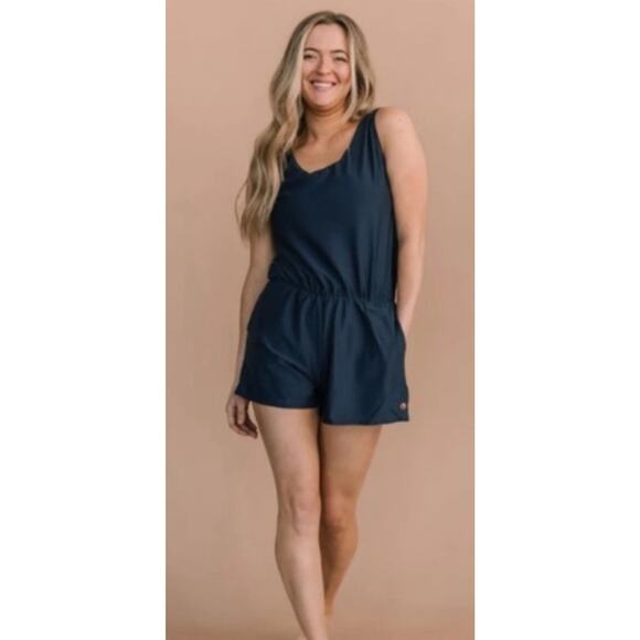 Honey Mark XL Black Swim Romper NWT Beach To Lunch Quick Dry - Picture 1 of 5